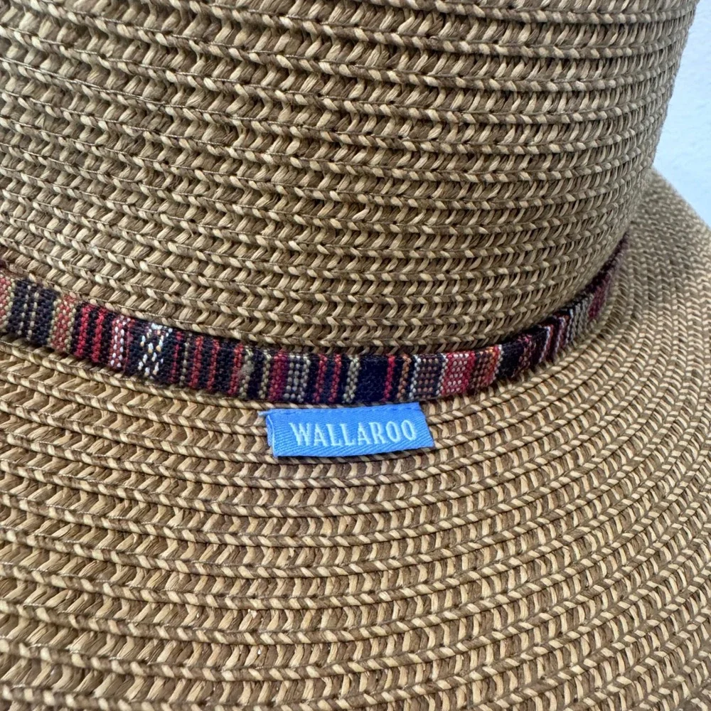 Wallaroo Hat Company Sedona Brown Straw Fedora Sun Hat Adjustable Packable